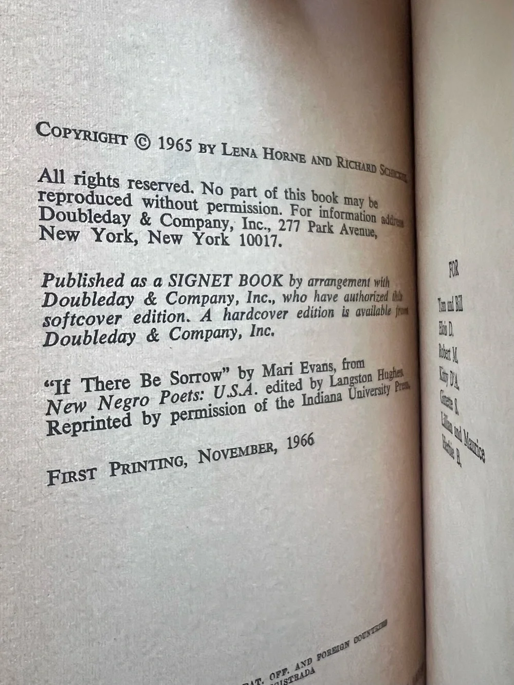 Lena by Lena Horne First Signet Printing 1966 Mass Paperback Mid-Century MCM